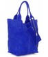 Shopper bag Vittoria Gotti Torebki Skórzane typu ShopperBag XL Włoskiej firmy  wykonane z Wysokiej Jakości Zamszu Naturalnego Kobaltowa