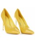 Czółenka na szpilce Ideal Shoes Ekskluzywne Lakierowane Szpilki Damskie Żółte