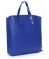 Shopper bag Genuine Leather Torebka Skórzana Shopperbag z Kosmetyczką Niebieska