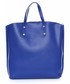 Shopper bag Genuine Leather Torebka Skórzana Shopperbag z Kosmetyczką Niebieska