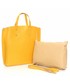 Torebka skórzana Genuine Leather Torebka Skórzana Shopperbag z Kosmetyczką Żółta