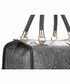 Kuferek Genuine Leather Eleganckie Torebki Skórzane Kuferki w Tłoczone wzory Liści Szare