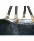 Kuferek Genuine Leather Eleganckie Torebki Skórzane Kuferki w Tłoczone wzory Liści Granatowe