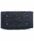 Kuferek Genuine Leather Eleganckie Torebki Skórzane Kuferki w Tłoczone wzory Liści Granatowe