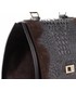 Kuferek Genuine Leather Włoskie Torebki Skórzane Elegancki Kuferek wzór Aligatora Czekoladowy