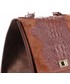Kuferek Genuine Leather Włoskie Torebki Skórzane Elegancki Kuferek wzór Aligatora Brązowy