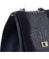 Kuferek Genuine Leather Włoskie Torebki Skórzane Elegancki Kuferek wzór Aligatora Granatowe
