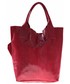 Shopper bag Genuine Leather Shopperbag modna torebka Skórzana Lakier Czerwona
