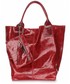 Shopper bag Genuine Leather Elegancki Shopperbag  Lakierowana Skóra Czerwona
