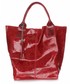Shopper bag Genuine Leather Elegancki Shopperbag  Lakierowana Skóra Czerwona