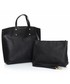 Shopper bag Genuine Leather Torebka Skórzana Shopperbag z Kosmetyczką Czarna