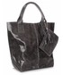 Shopper bag Genuine Leather Elegancki Shopperbag  Lakierowana Skóra Szara