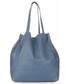 Shopper bag Genuine Leather Włsokie Torebki Skórzane ShopperBag z Kosmetyczką firmy  Błękitna