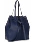 Shopper bag Genuine Leather Włoskie Torebki Skórzane ShopperBag z Kosmetyczką firmy  Granat