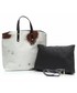 Shopper bag Genuine Leather Torebka Skórzana Shopperbag z Kosmetyczką Krówka