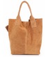 Shopper bag Genuine Leather Torebka skórzana  Shopper bag zamsz naturalny Ruda