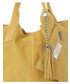 Shopper bag Genuine Leather Torebka skórzana  Shopper bag zamsz naturalny Limonka