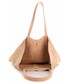 Shopper bag Vera Pelle Modne Torebki Skórzane typu ShopperBag z Etui Zamsz Naturalny Wysokiej Jakości Beżowa