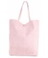 Shopper bag Vera Pelle Modne Torebki Skórzane typu ShopperBag z Etui Zamsz Naturalny Wysokiej Jakości Pudrowy Róż