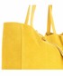 Shopper bag Vera Pelle Modne Torebki Skórzane typu ShopperBag z Etui Zamsz Naturalny Wysokiej Jakości Żółta