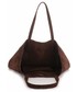 Shopper bag Vera Pelle Modne Torebki Skórzane typu ShopperBag z Etui Zamsz Naturalny Wysokiej Jakości Czekolada