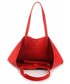 Shopper bag Vera Pelle Modne Torebki Skórzane typu ShopperBag z Etui Zamsz Naturalny Wysokiej Jakości Czerwona