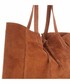 Shopper bag Vera Pelle Modne Torebki Skórzane typu ShopperBag z Etui Zamsz Naturalny Wysokiej Jakości Brązowa