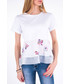 Bluzka Vaya Koszulka w różowe motyle FLY LOVE biała