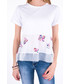 Bluzka Vaya Koszulka w różowe motyle FLY LOVE biała