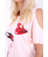 Bluzka Vaya Koszulka LOVE LIPS różowa