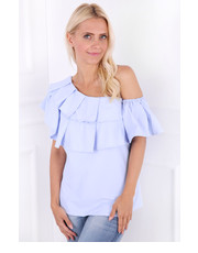 bluzka Bluzka na jedno ramię AMEDE niebieska - Modoline.pl