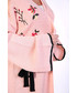 Sweter Vaya Kardigan z haftowanymi kwiatkami THILA różowy