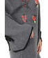 Sweter Vaya Kardigan z haftowanymi kwiatkami THILA szary