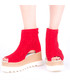 Sandały Vaya Buty na platformie z brylancikami czerwone