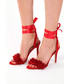 Sandały Vaya Sandały na szpilce z tasiemką PATIO czerwone