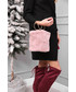 Shopper bag Modoline Torebka welurowa TEDDY pudrowy róż