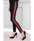 Spodnie Modoline Spodnie WAY z czerwonym lampasem czarne