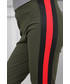 Spodnie Modoline Spodnie WAY z czerwonym lampasem zielone