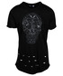 T-shirt - koszulka męska Modoline Koszulka z rozcięciami SKULL czarna