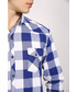 Koszula męska Exit Koszula w kratę FLANELL niebiesko-biała