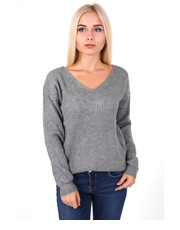 sweter Sweter z wiązaniem KILA szary - Modoline.pl