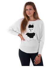sweter Sweter z naszywką DIO biały - Modoline.pl