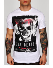 T-shirt - koszulka męska Koszulka z printem THE DEATH biała - Modoline.pl