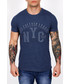 T-shirt - koszulka męska Exit Koszulka z printem COLLEGE LEAGUE niebieska