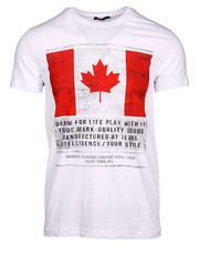 T-shirt - koszulka męska Koszulka z printem CANADA biała - Modoline.pl