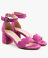 Buty damskie Oleksy Różowe sandały damskie skórzane 2696/E35