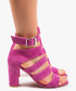 Sandały Oleksy Różowe sandały damskie skórzane 2732/E35