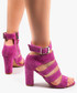 Sandały Oleksy Różowe sandały damskie skórzane 2732/E35
