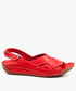 Sandały Oleksy Czerwone sandały damskie skórzane EXI205/RED