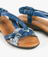 Sandały Oleksy Niebieskie sandały damskie skórzane EXI298/AZUL ACERO